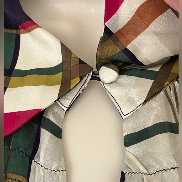 Vintage Guess 100% Silk Plaid Halter Collared Mini Dress Academia Preppy Party - Picture 3 of 11